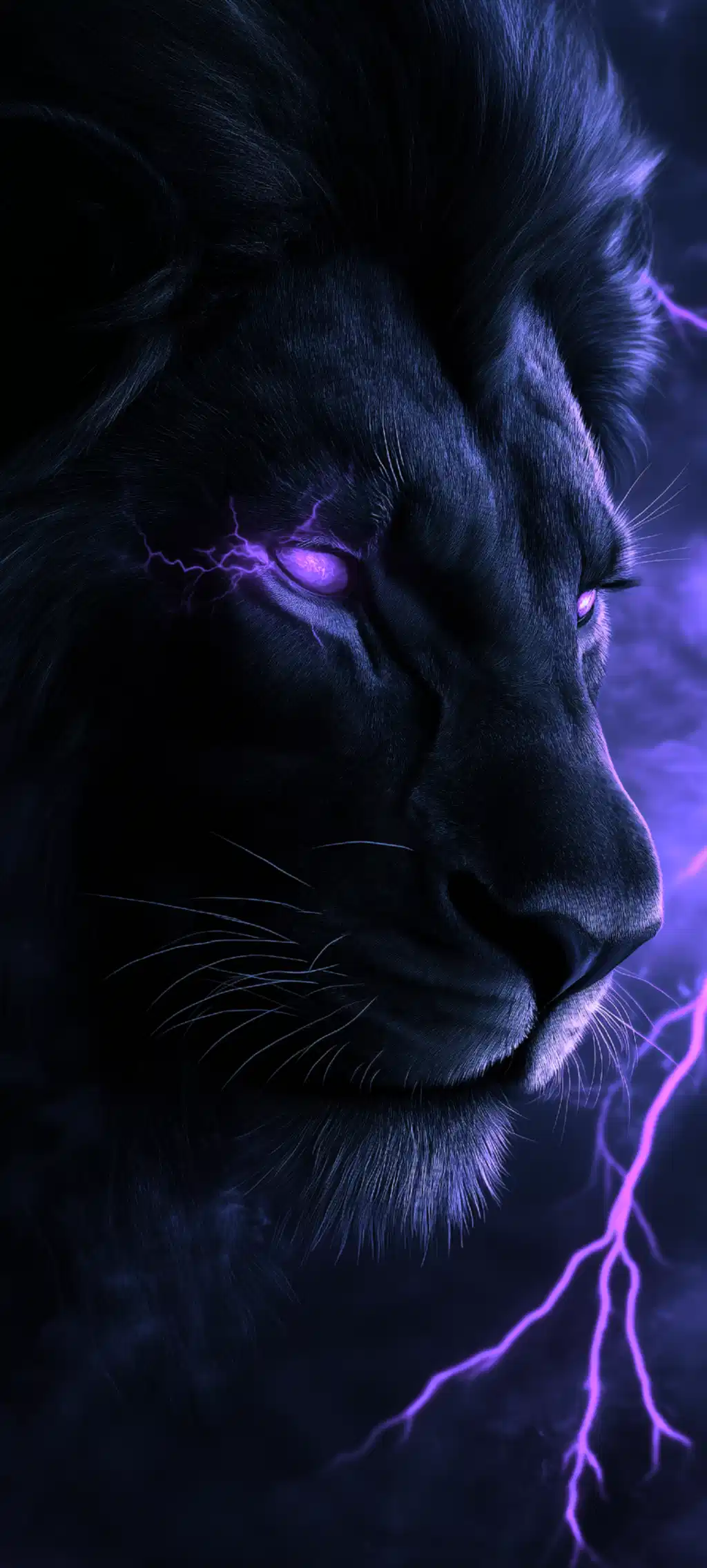Black Lion Mystical Purple Lightning