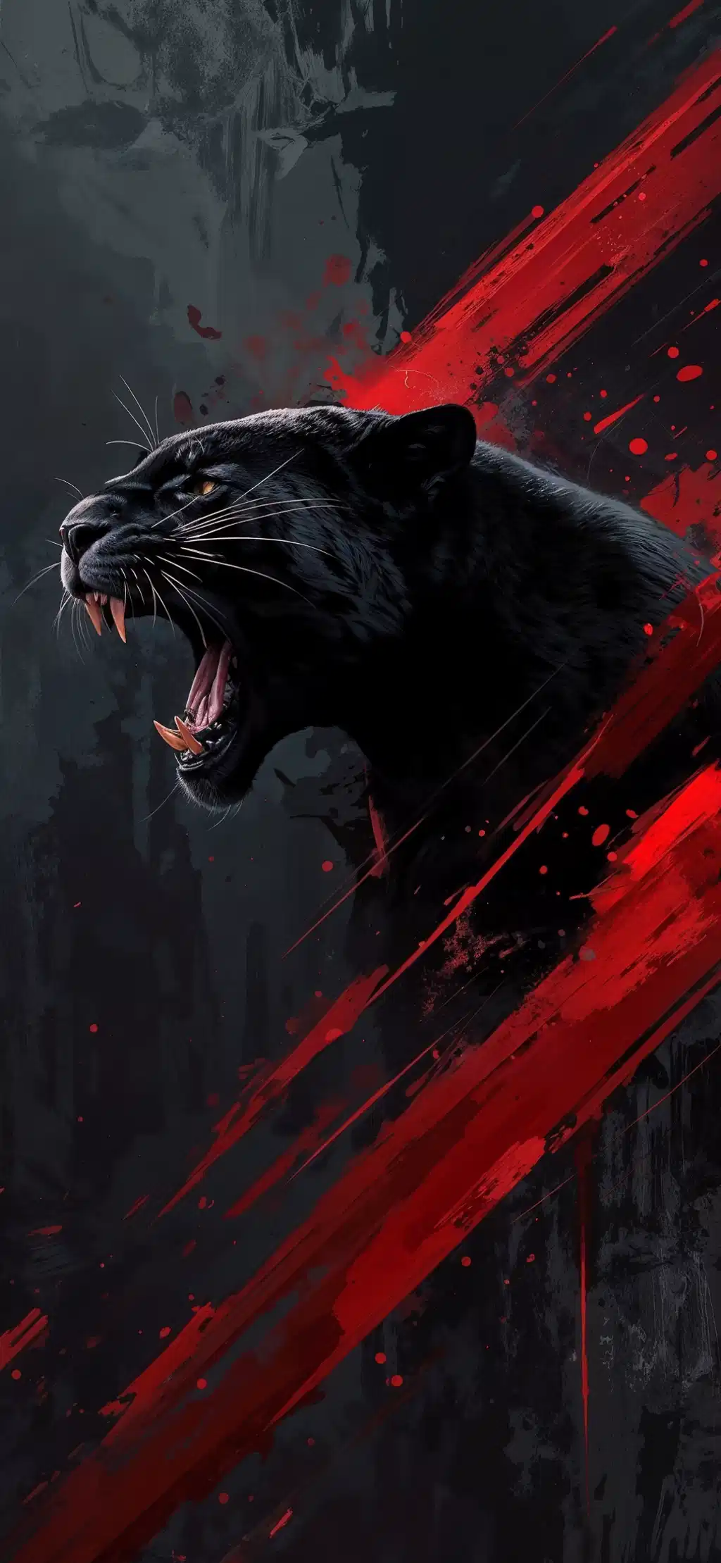 Black Panther Slashing Red Streaks