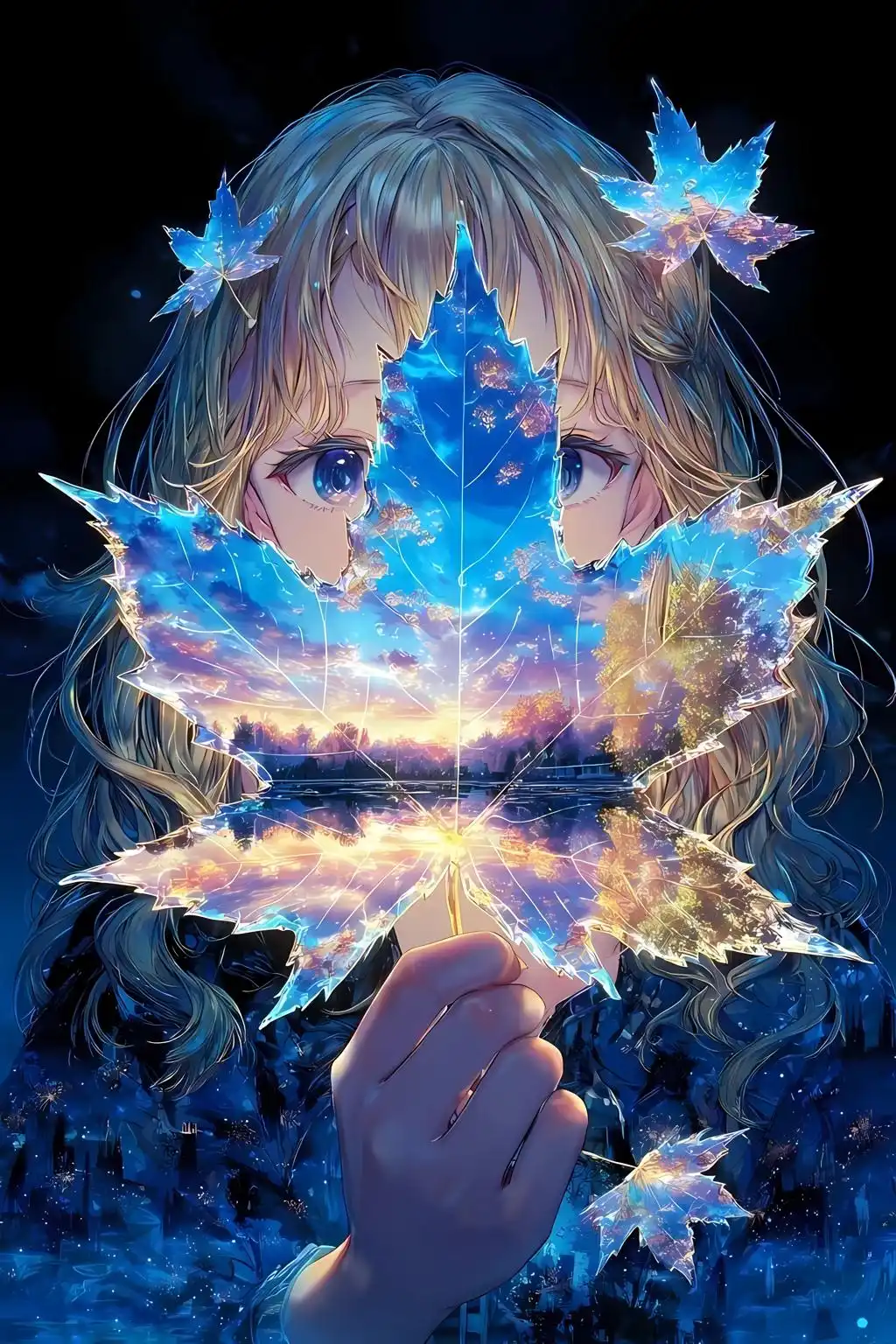 Aesthetic Blue Magic Anime Girl Wallpaper