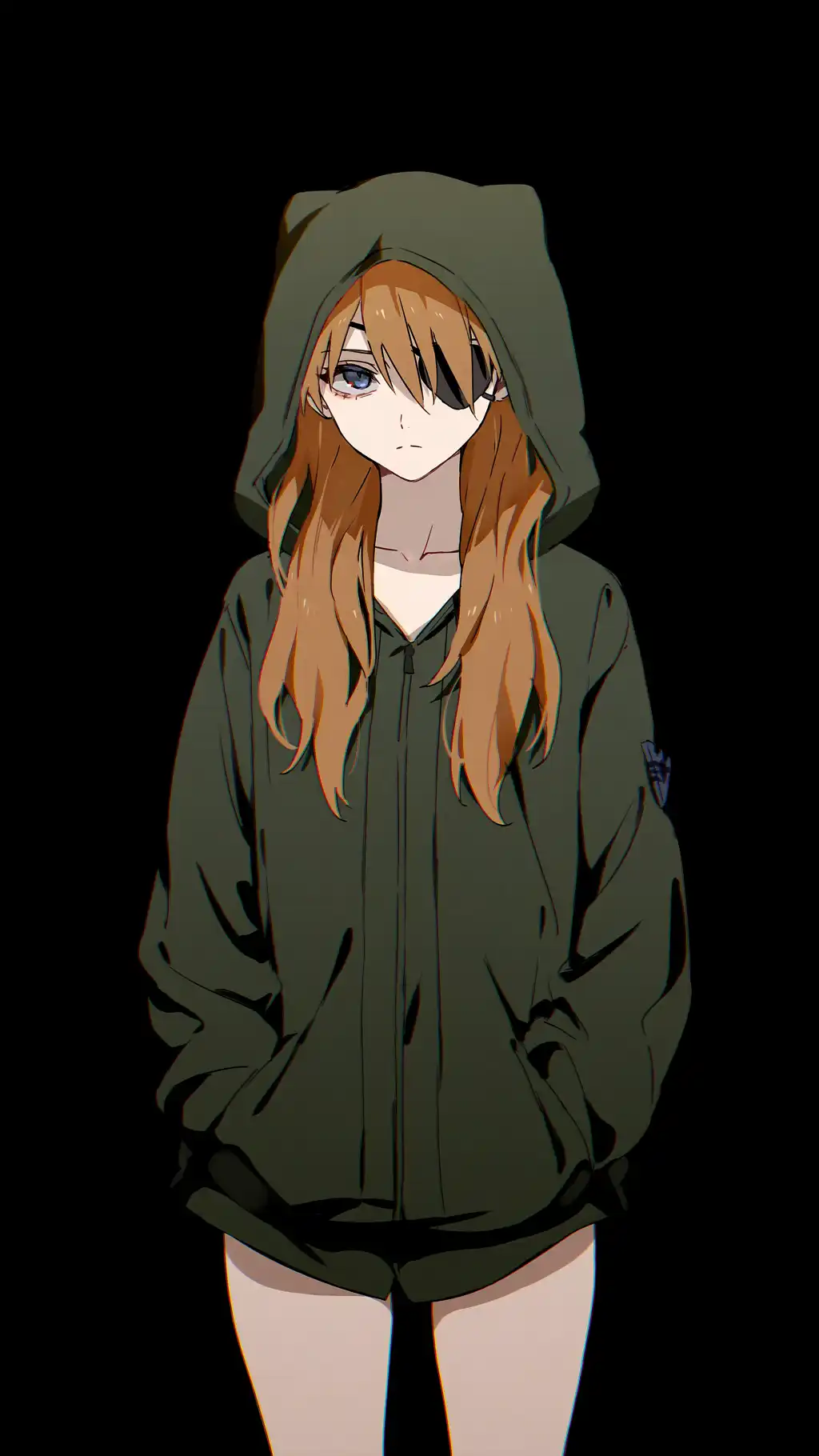 Anime Girl Oversized Green Hoodie Casual Aesthetic