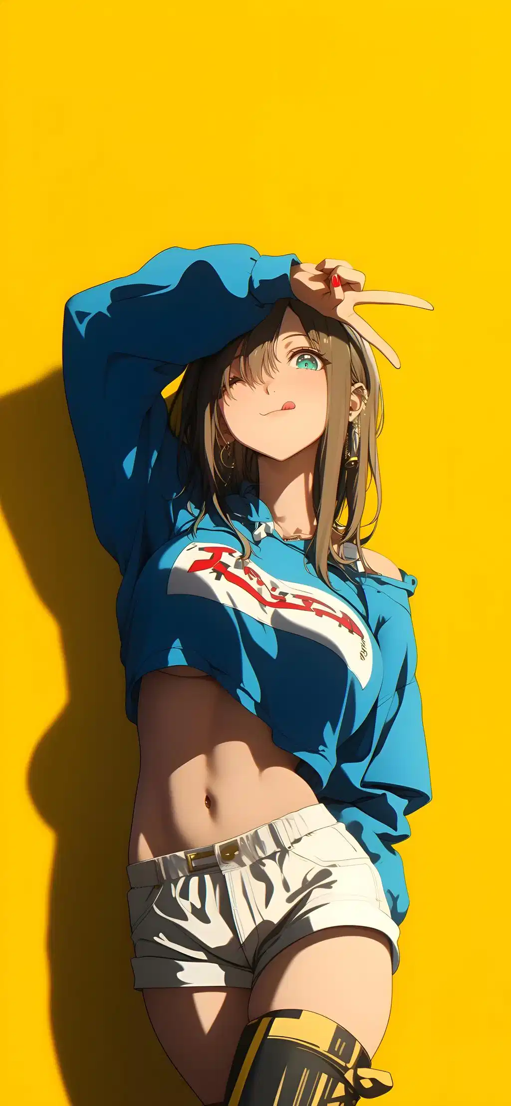 Cool Anime Girl Blue Jacket Streetwear Aesthetic