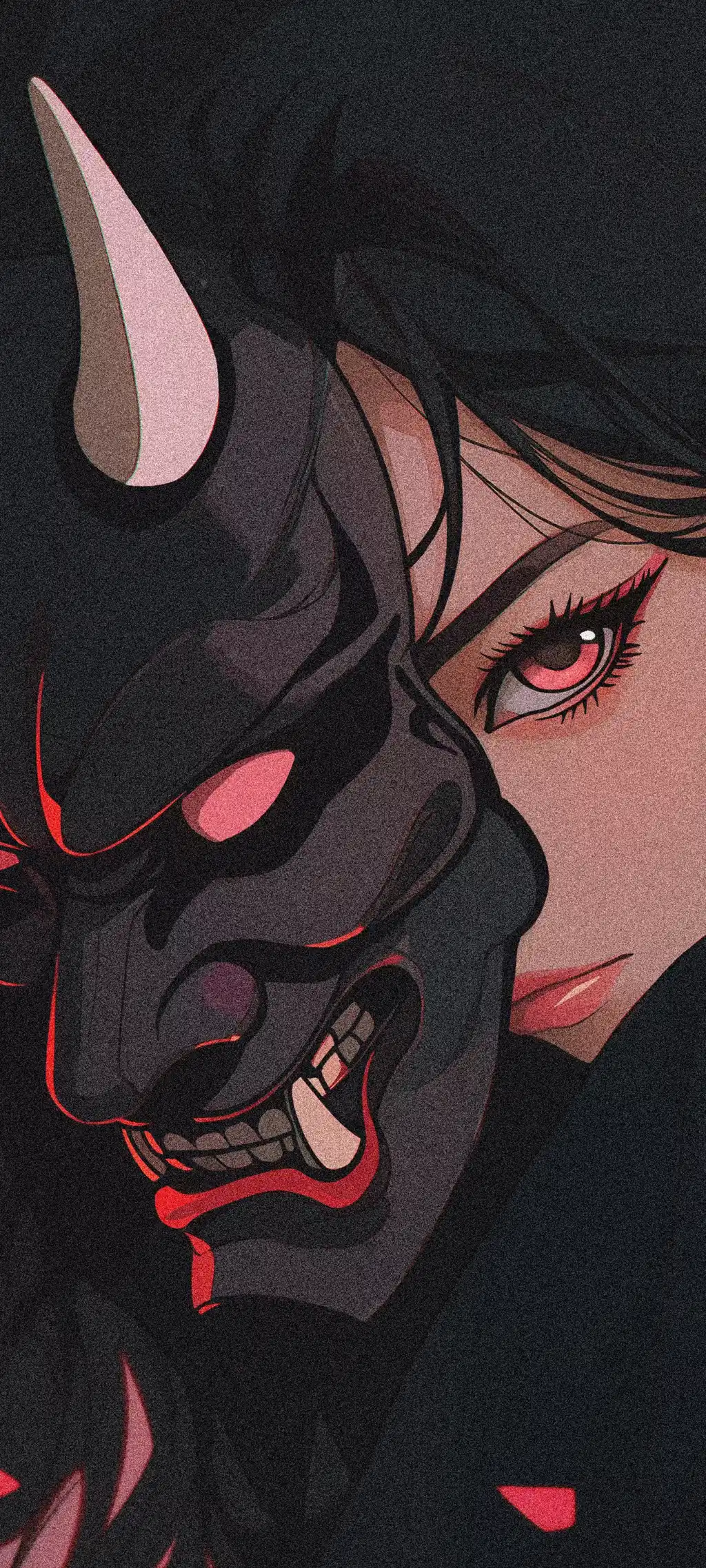 Oni Mask Anime Girl Dark Japanese Aesthetic
