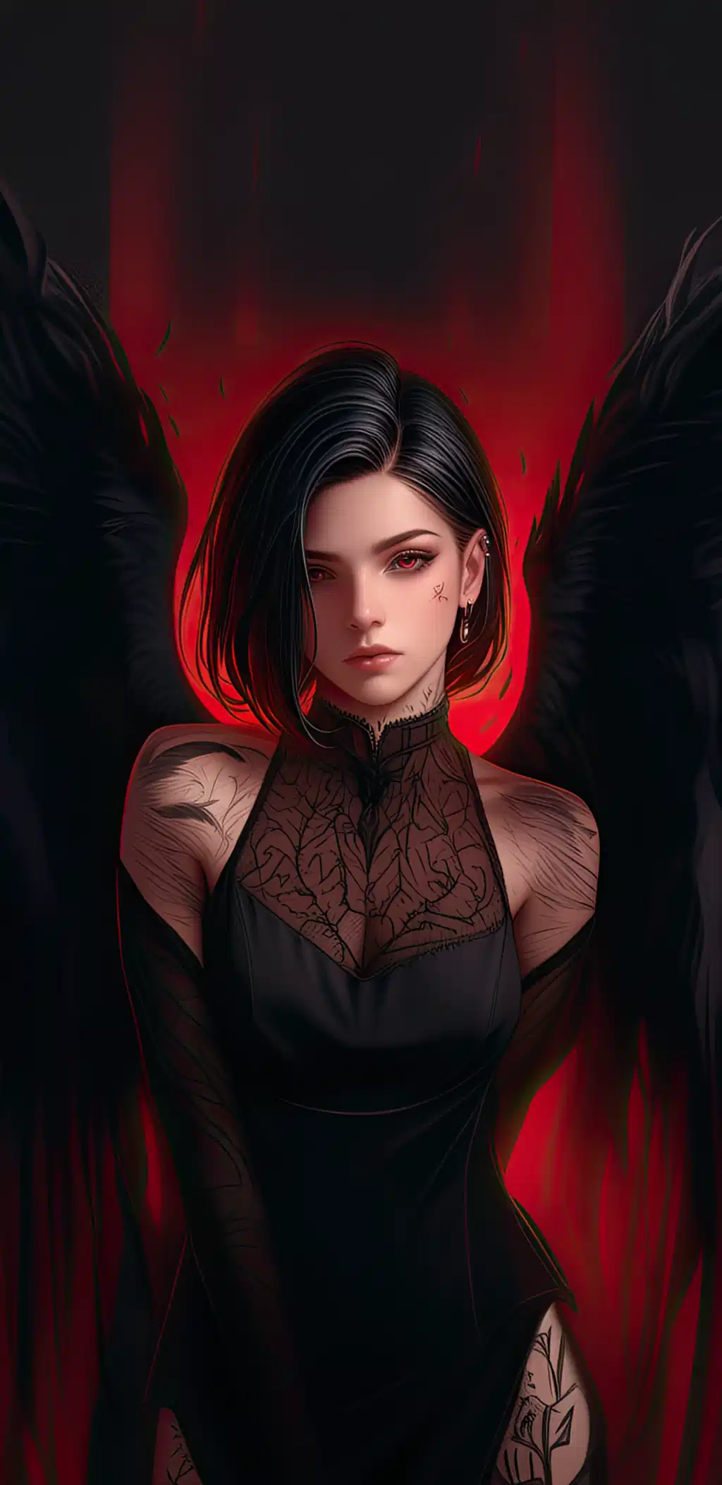 Red Demon Vampire Anime Girl Gothic Wallpaper