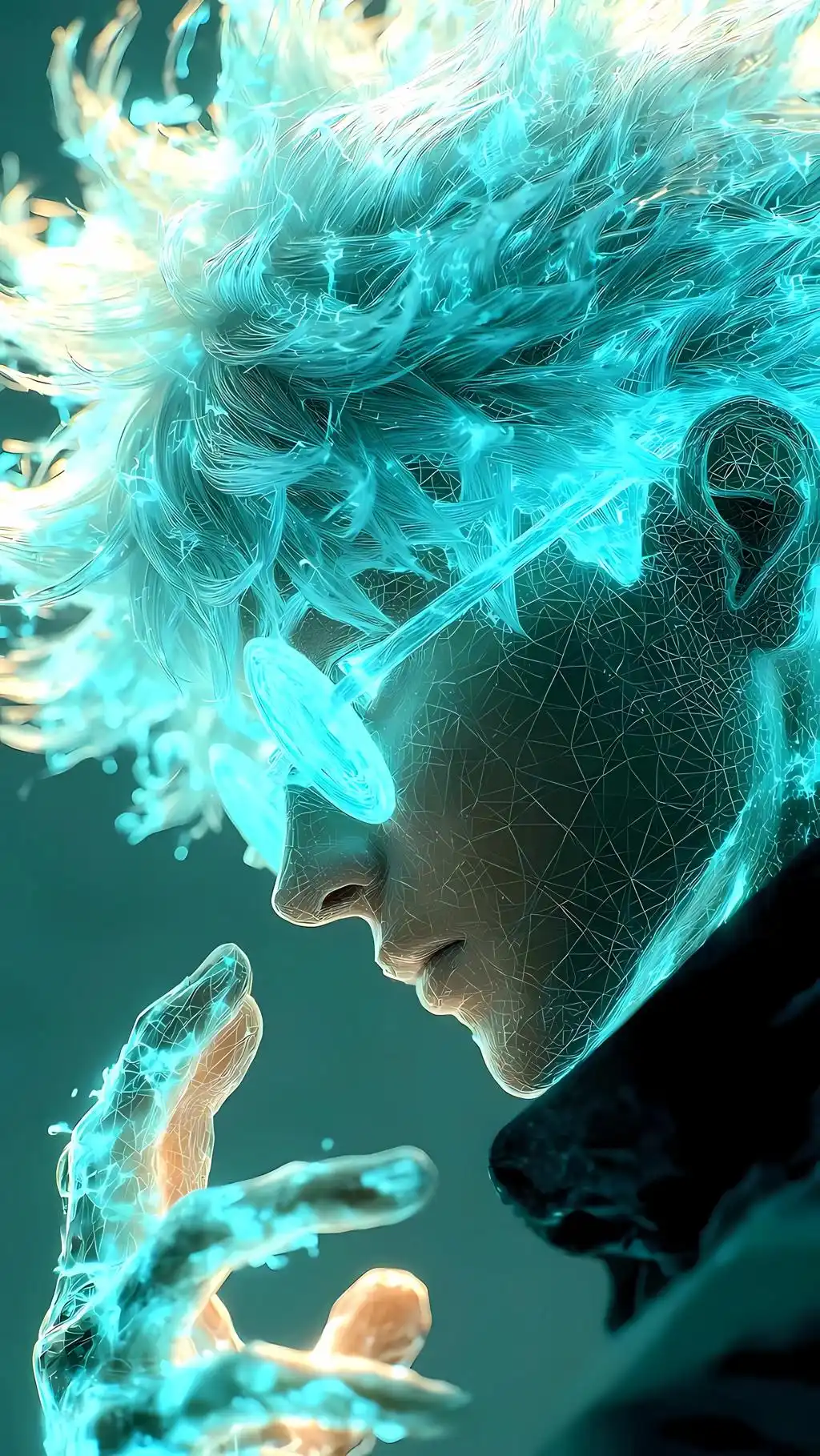 Satoru Gojo Glowing Eyes (Jujutsu Kaisen) Aesthetic Wallpaper