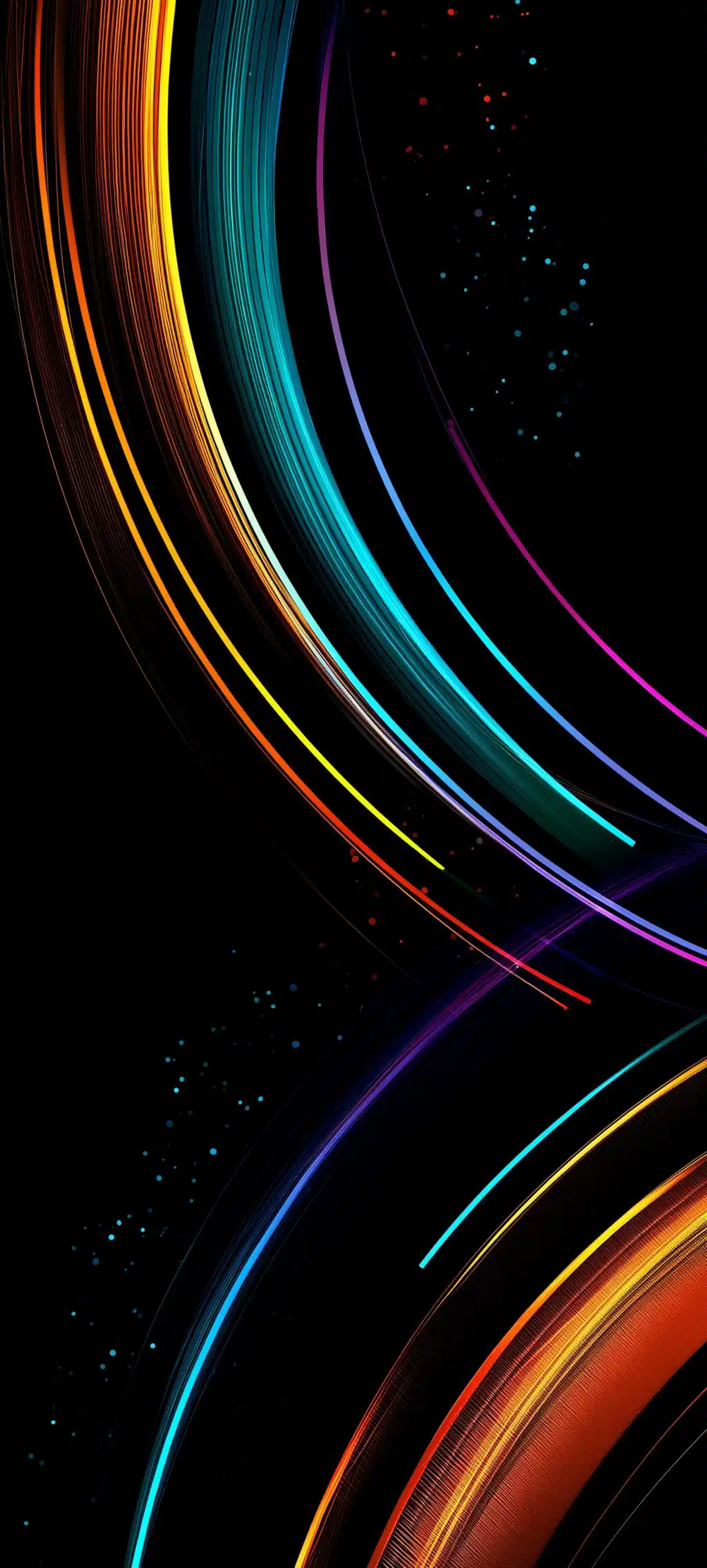 Dark Swirling Orange Blue Light Trails Wallpaper