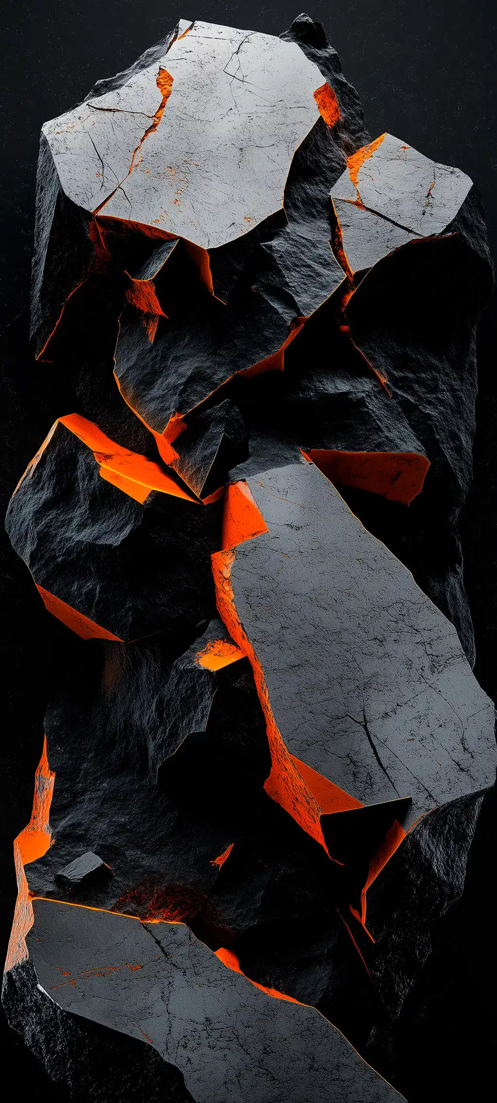 Dark Volcanic Rock Glowing Magma Wallpaper