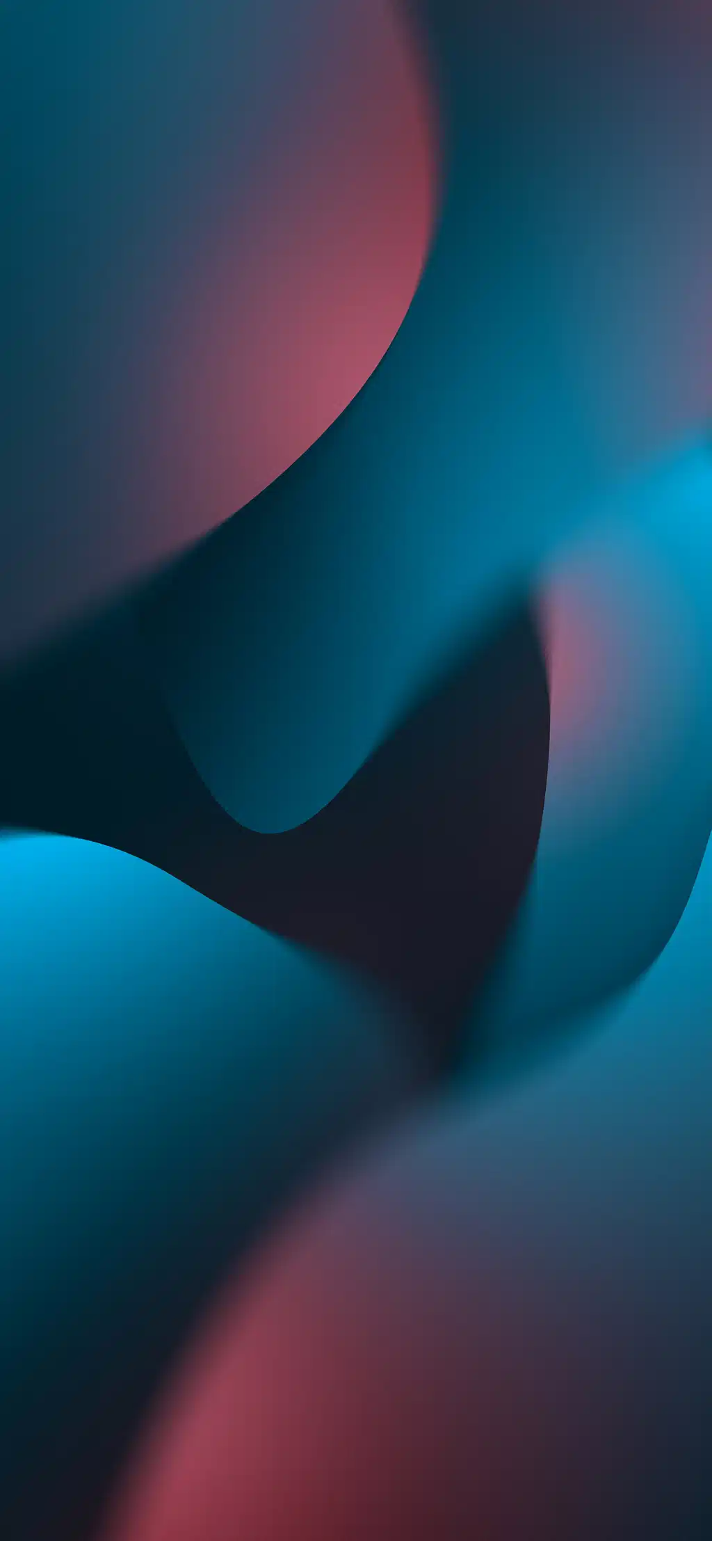 Teal Abstract Curved Layers Wallpaper