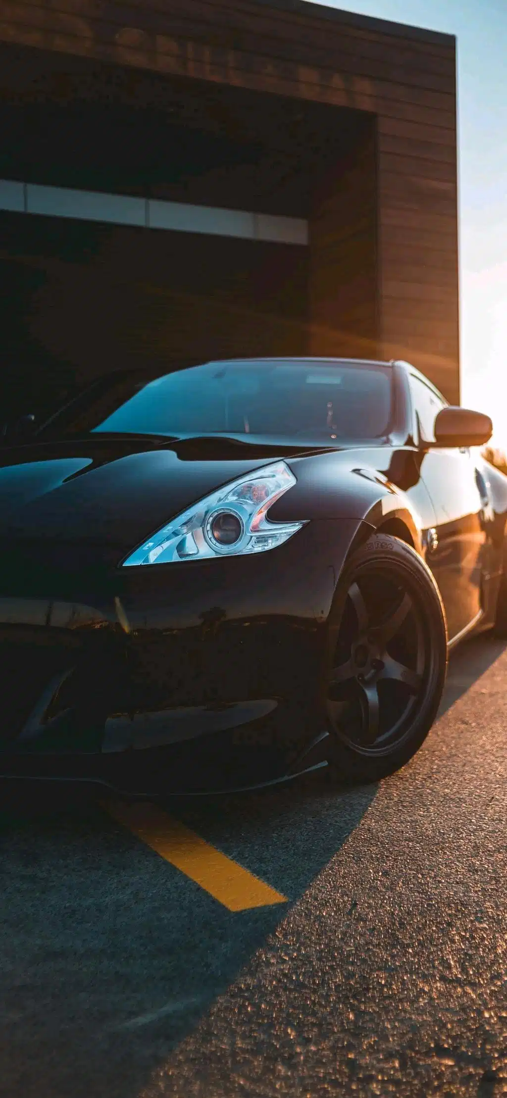 Black Coupe Sports Car Side Angle