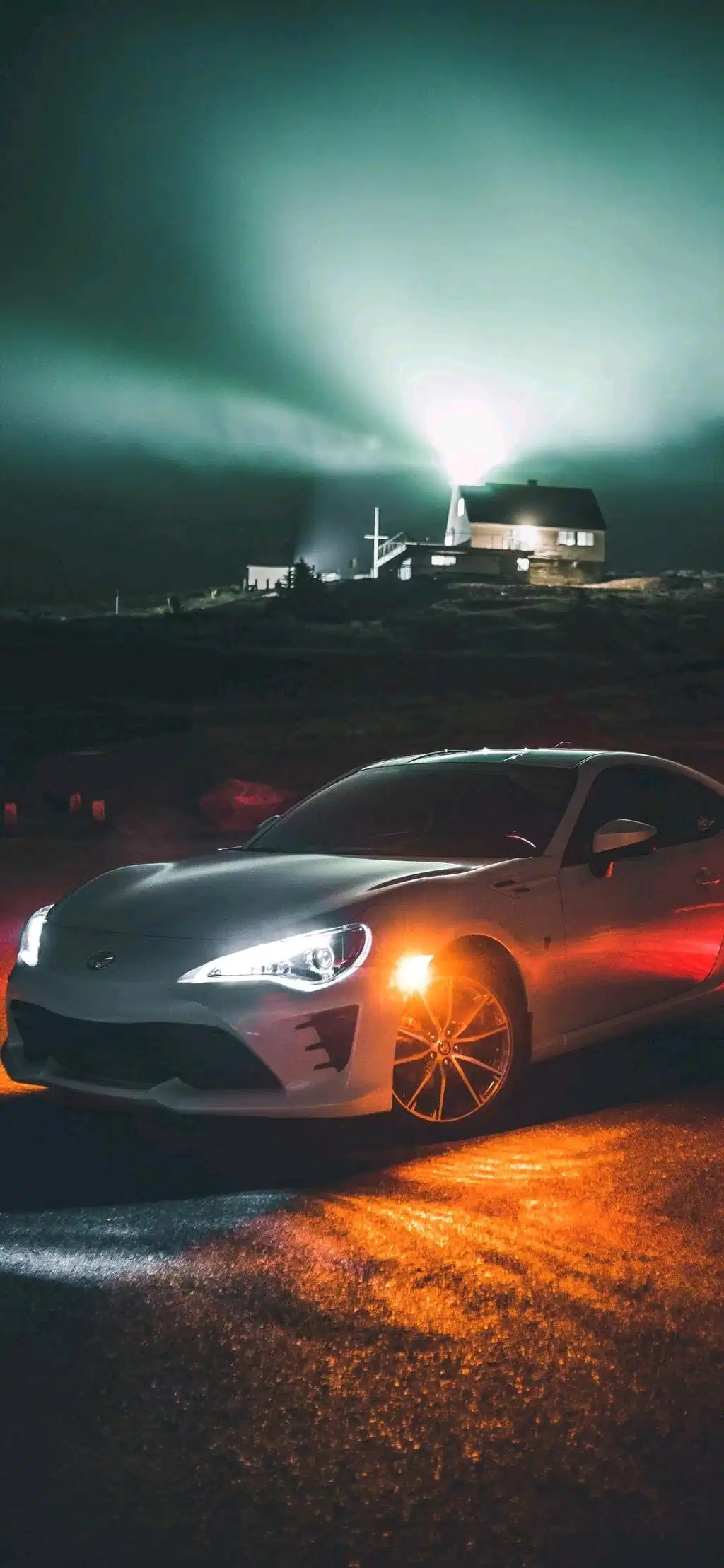 Dark Tuned Car Drifting Smoke Night