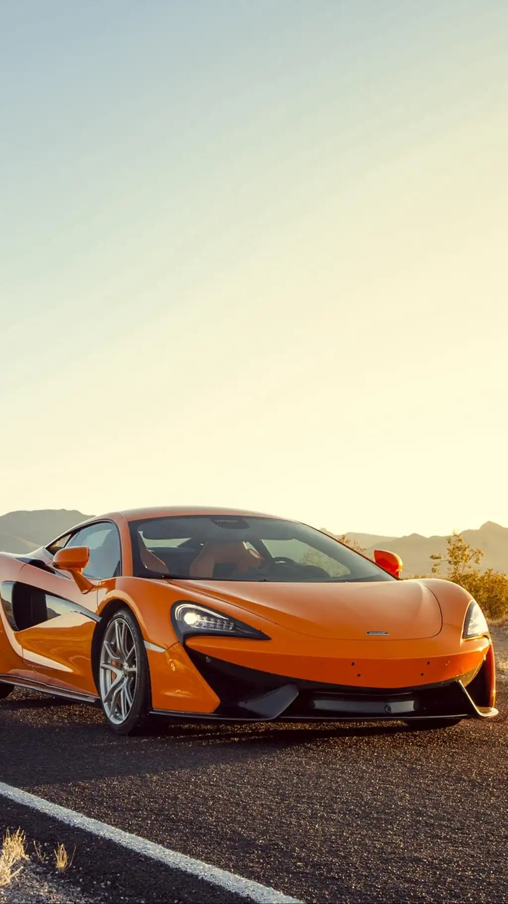 Orange Lamborghini Aventador Sunset