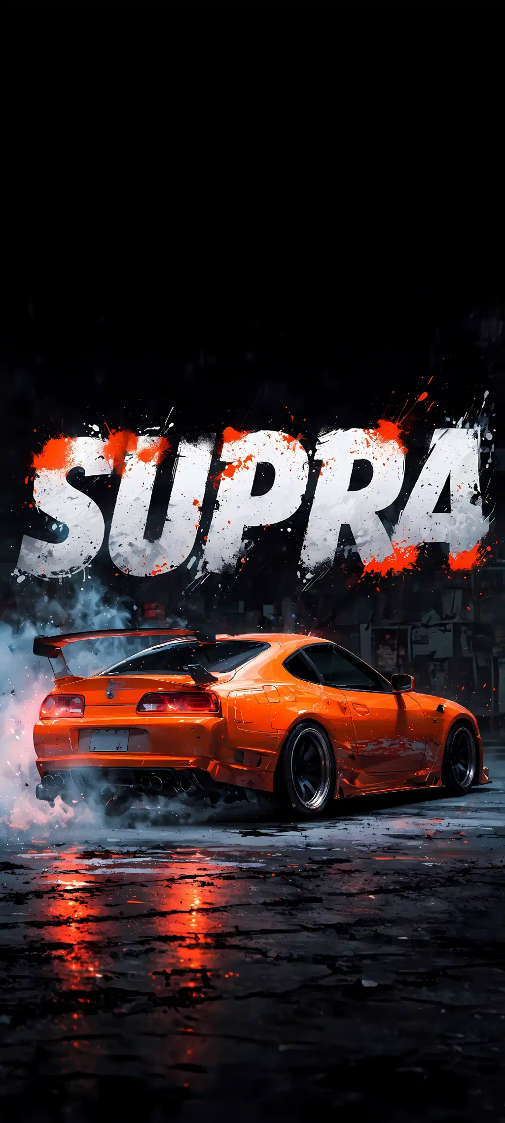 Orange Toyota Supra iPhone Wallpaper