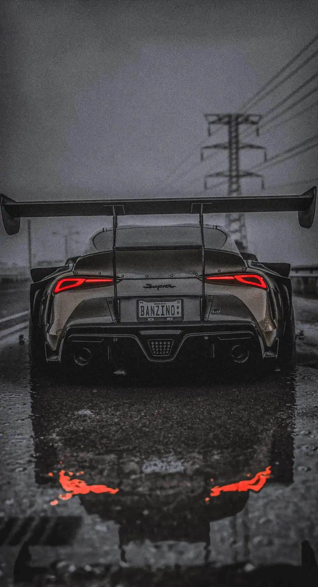 Race Car Rear Wing Spoiler Night