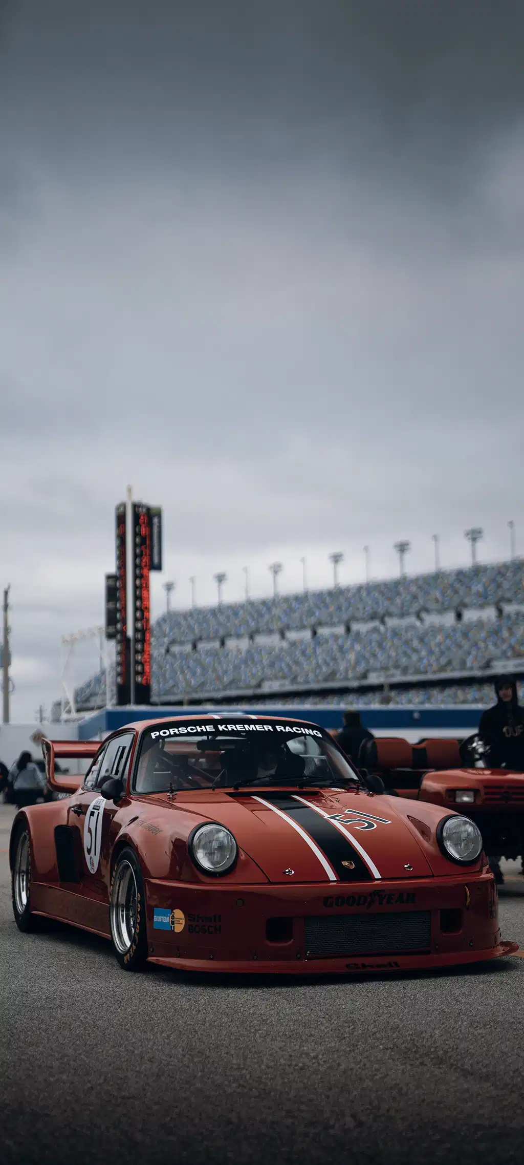 Red Race Car Track Pit Lane