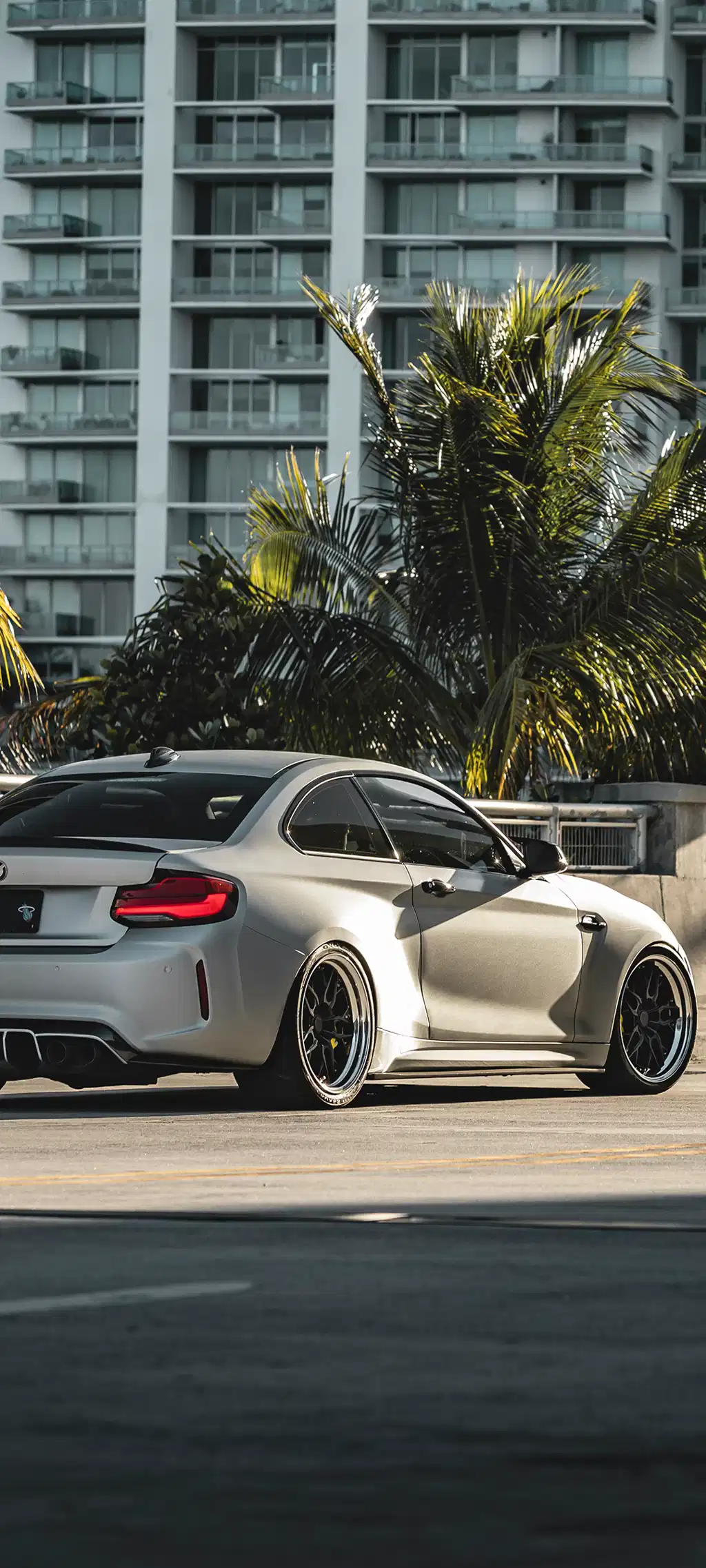White Sports Car Outdoor Parking Lot