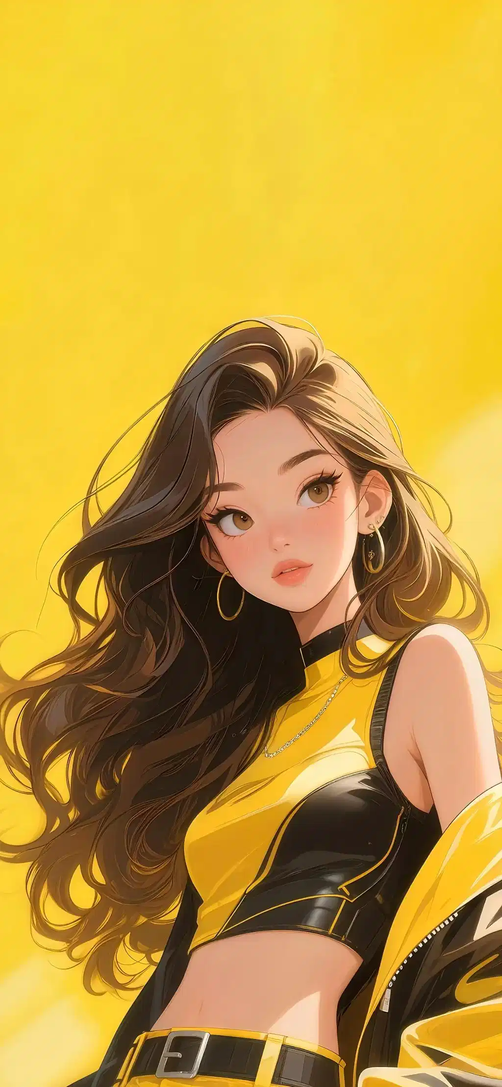Anime Style Girl Yellow Top
