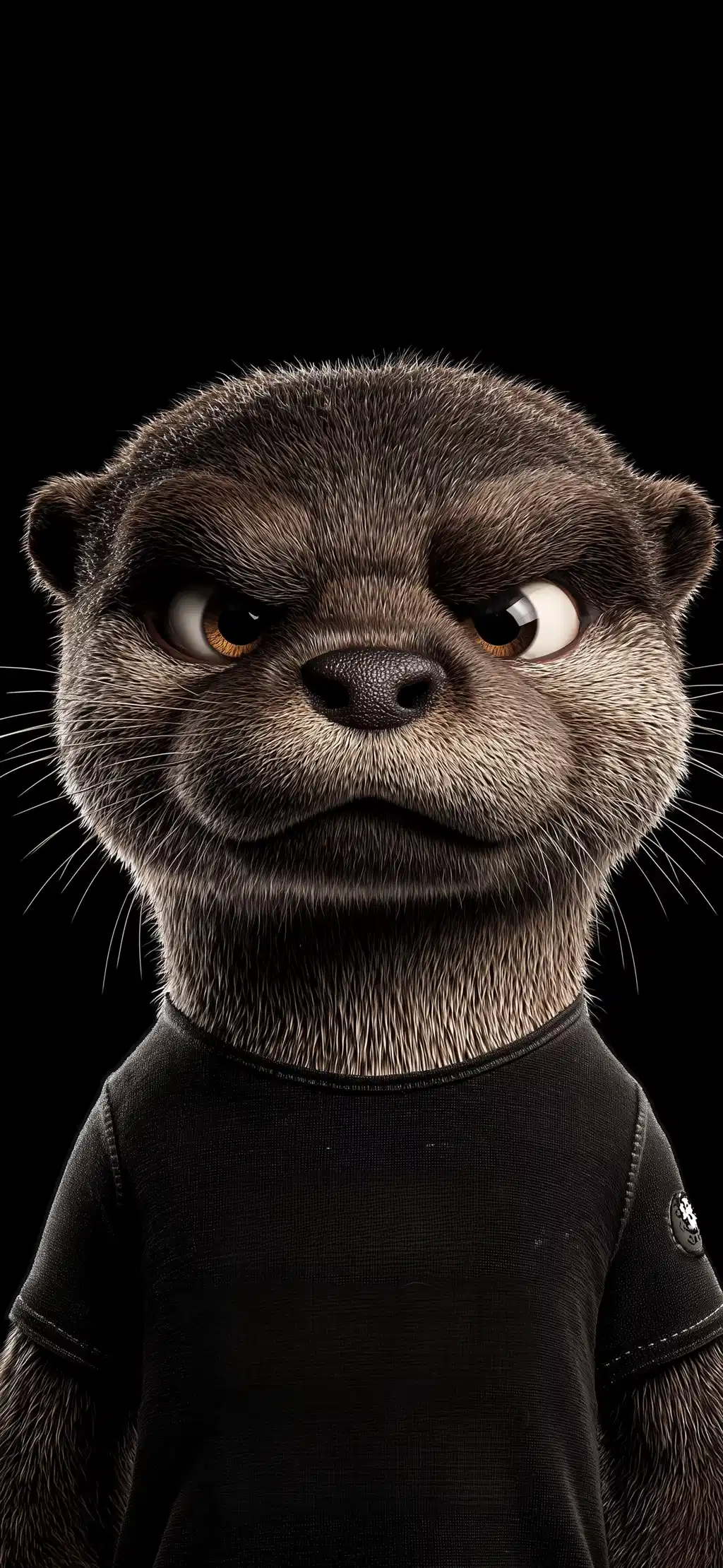 Cute Otter Black Background