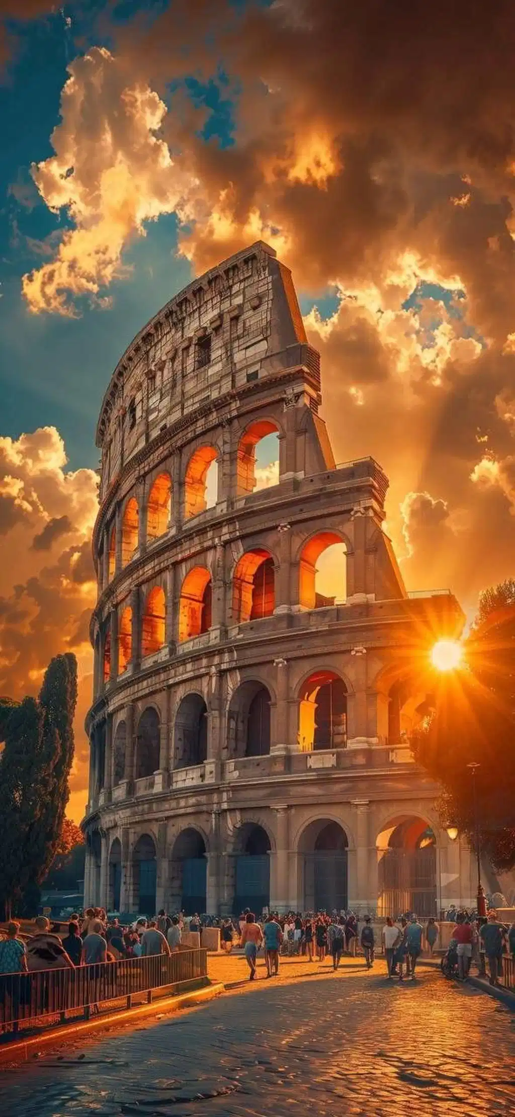 Colosseum Rome Sunset Warm Light