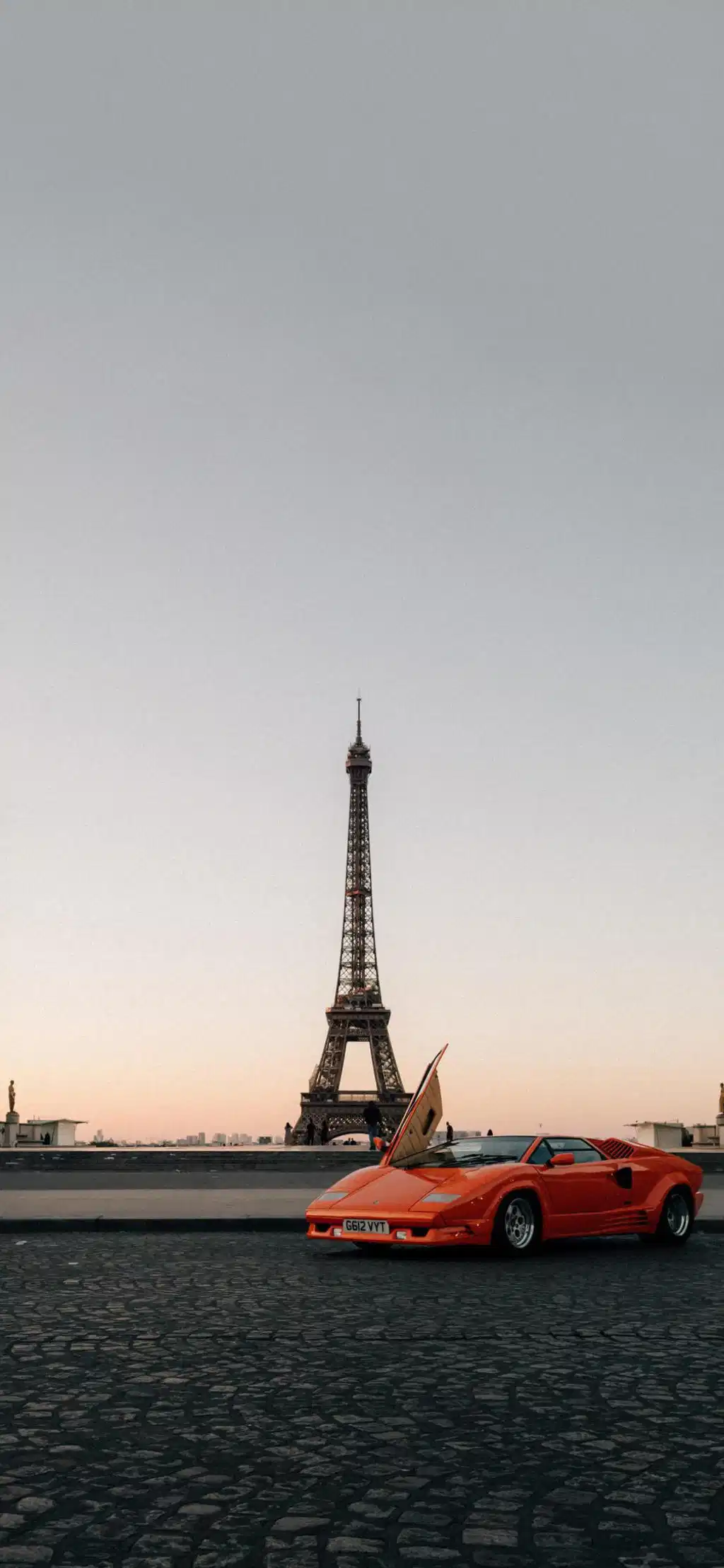 Eiffel Tower Sunset Cloudy Sky