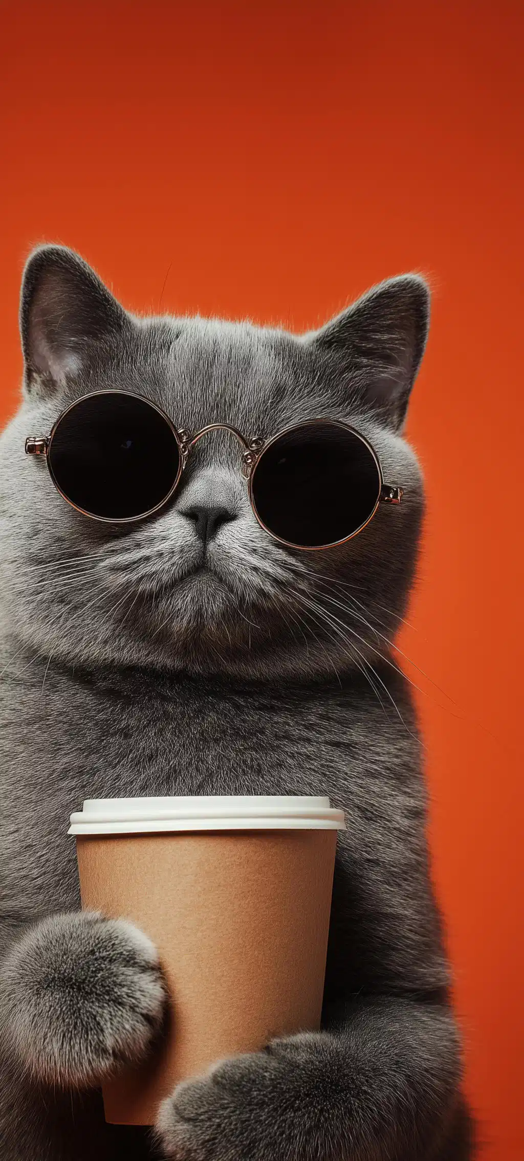 Cool Grey Cat Sunglasses Coffee