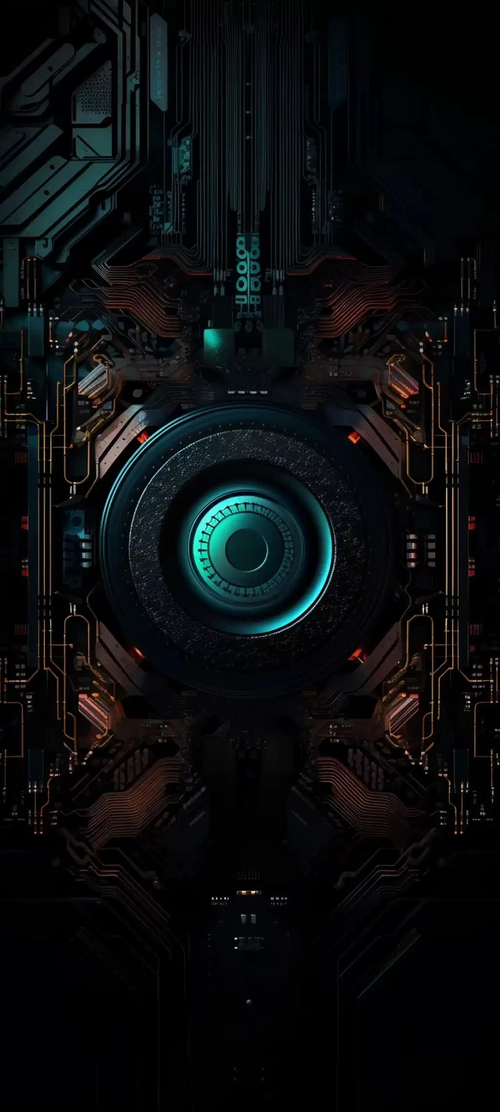 Abstract Dark Circuit Board Phone Background