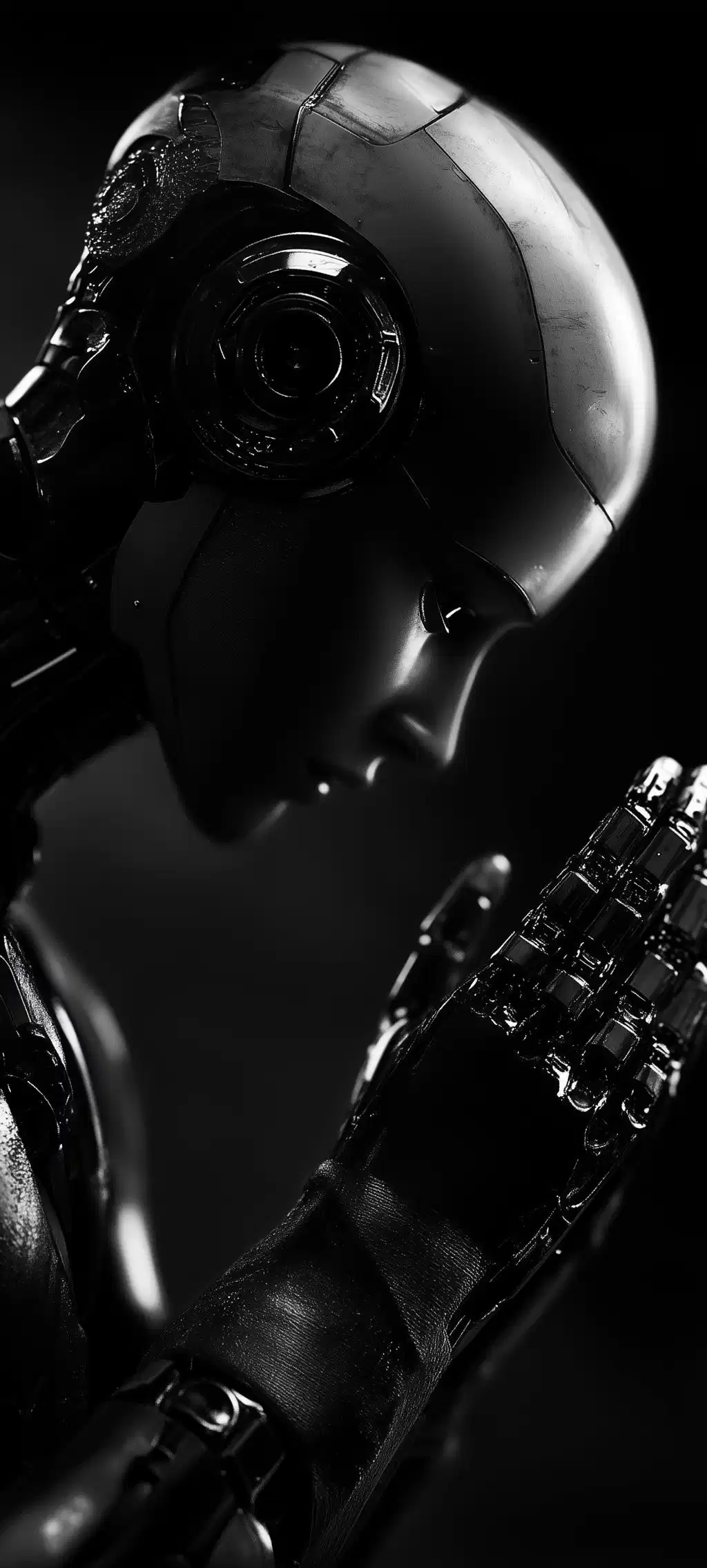Black Metallic Mecha Scifi Warrior