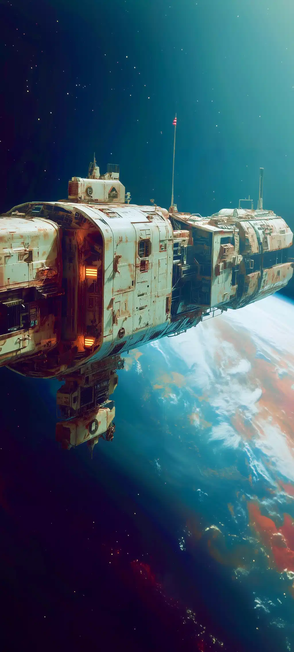 Earth Orbit Space Station View