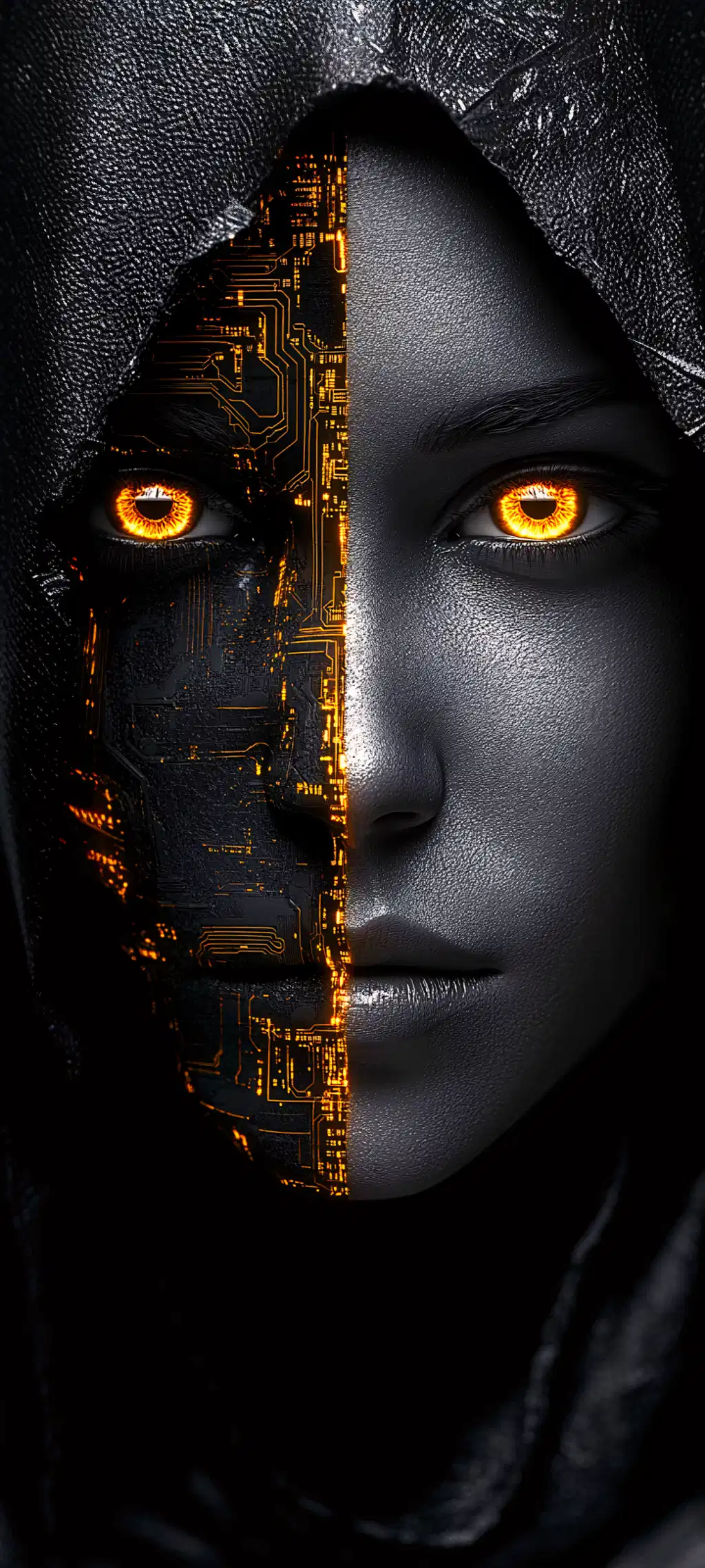 Gold Black Split Cyborg Mask