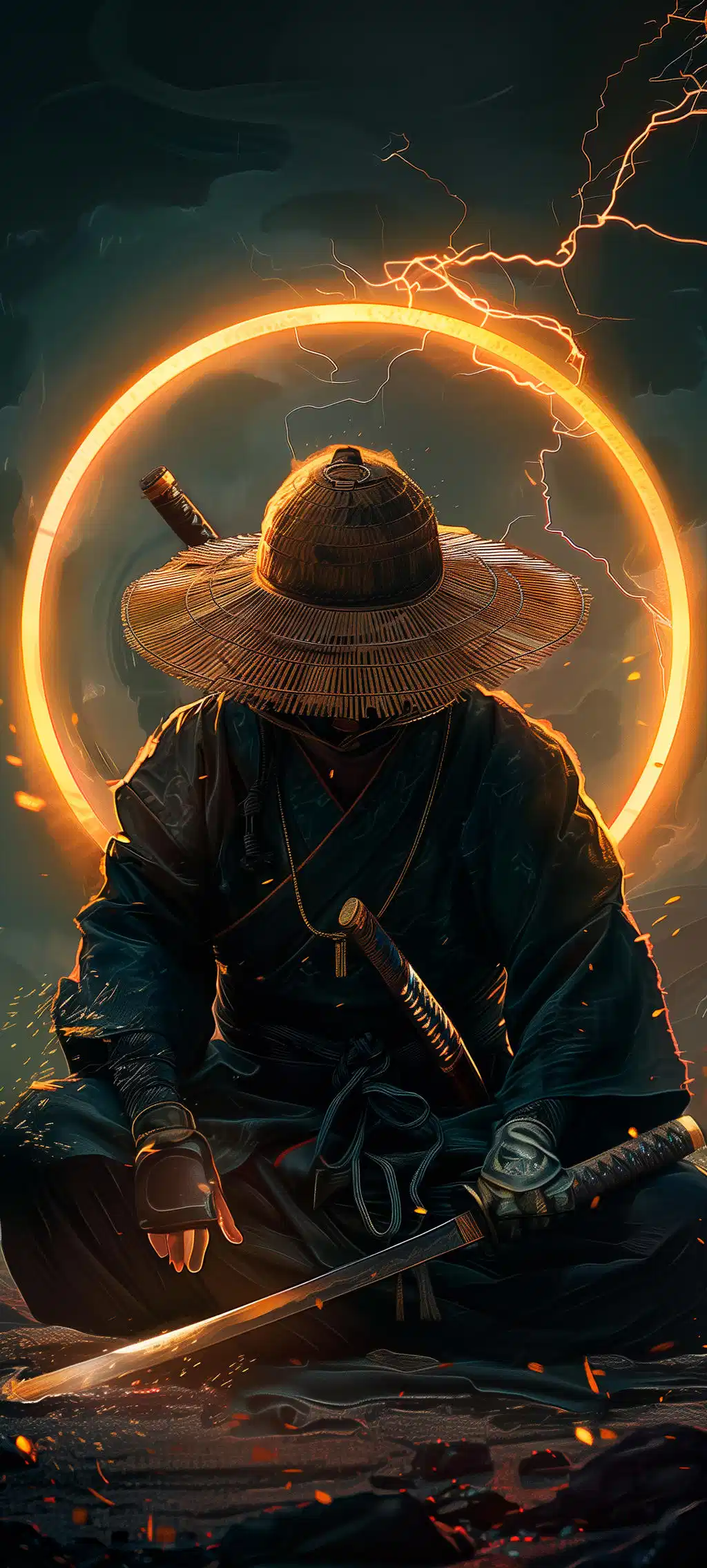 Straw Hat Samurai Glowing Circle