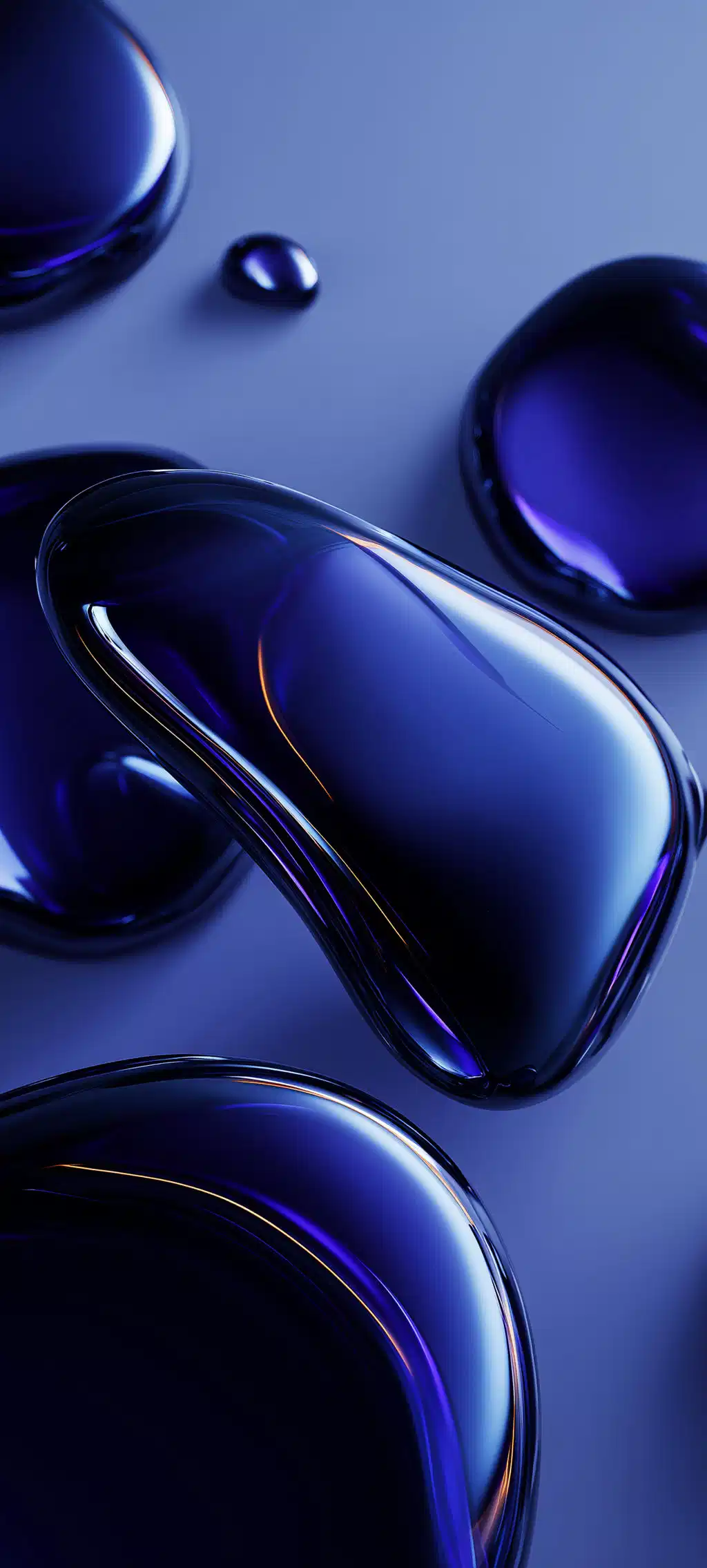 Blue Liquid Droplets Abstract Wallpaper