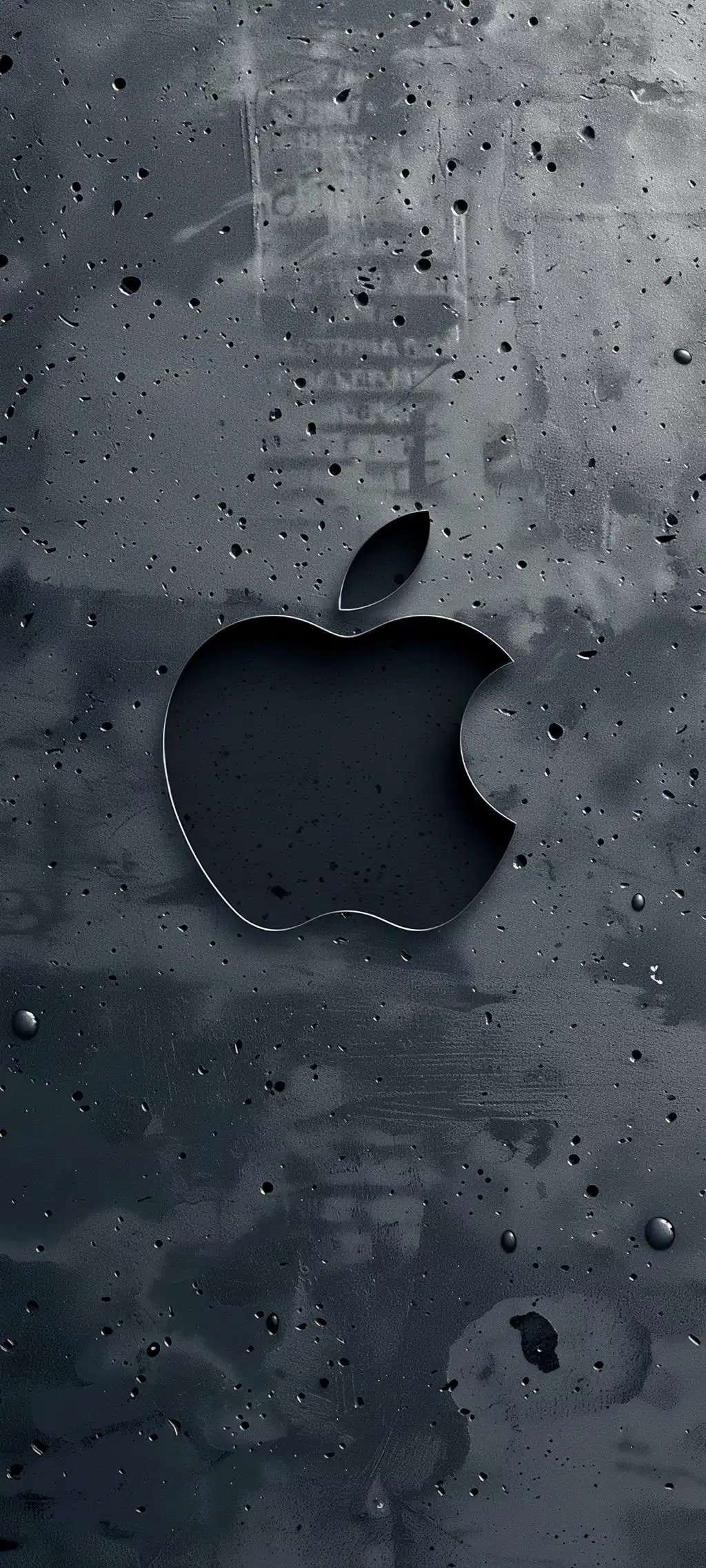 Textured Concrete Apple Logo Wallpaper