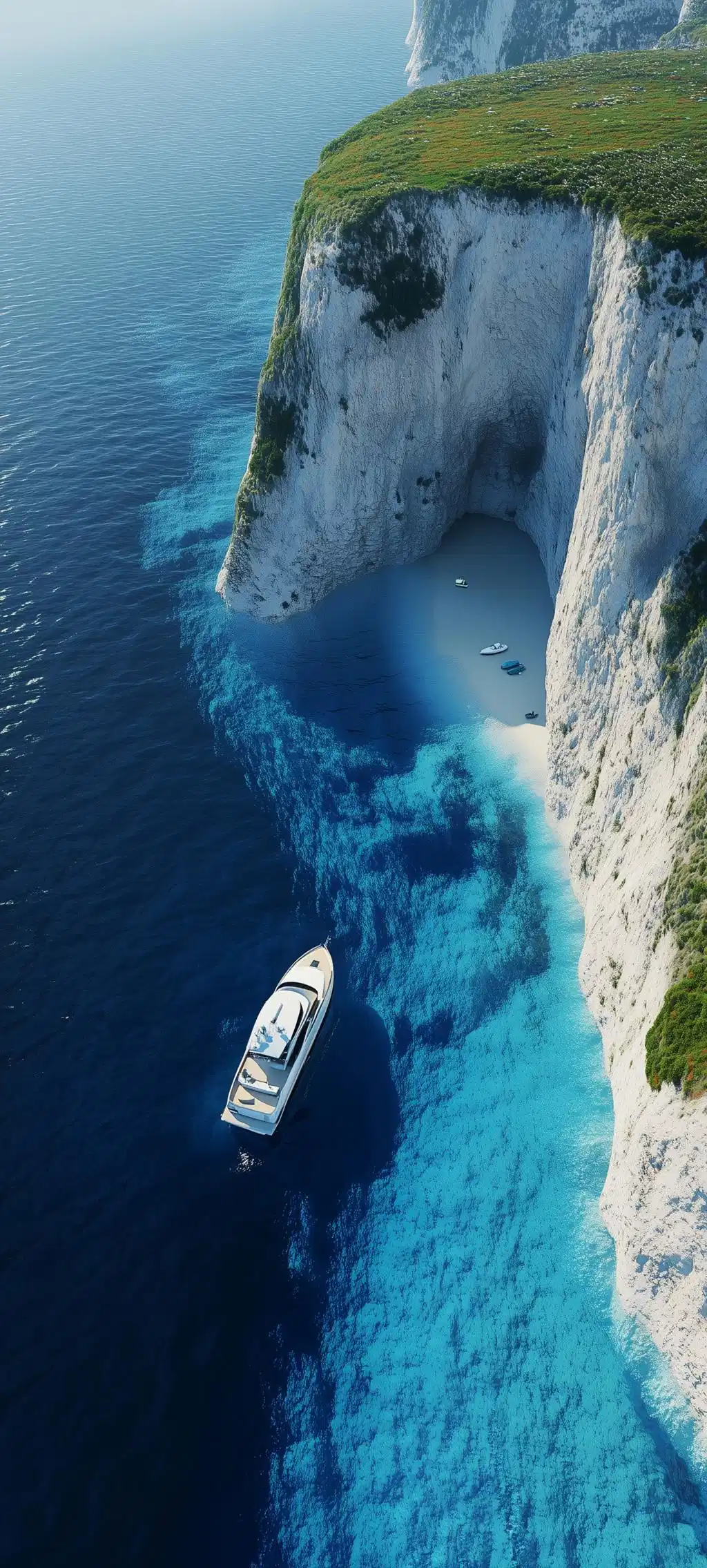 Small Boat Deep Blue Fjord