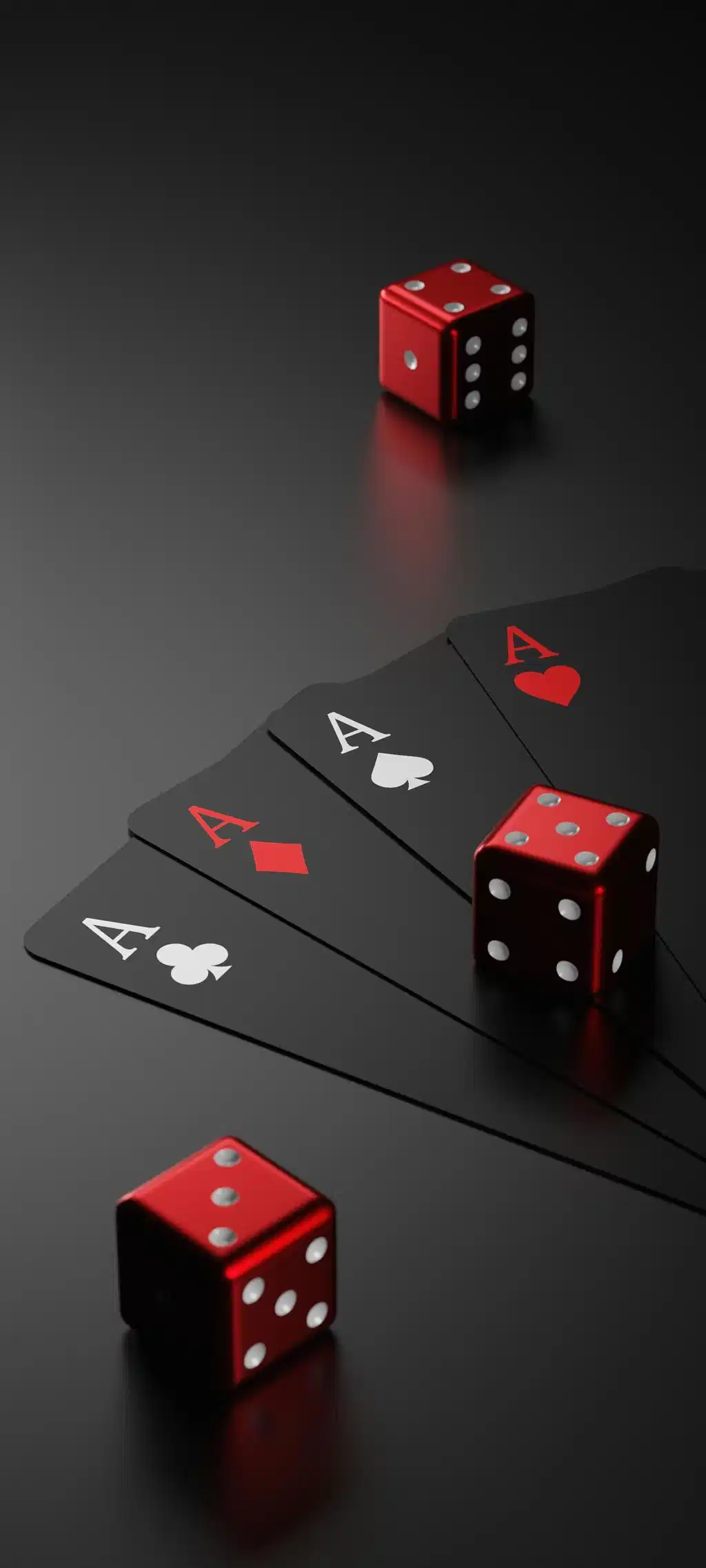 Red Glowing Dice Black Casino Background