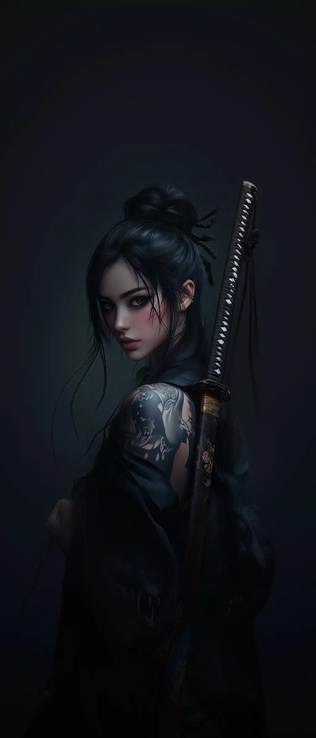 Samurai Character With Katana Wallpaper