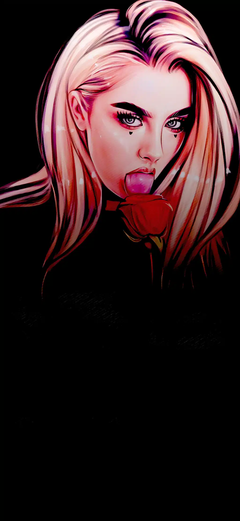 Anime Girl Pink Hair Neon