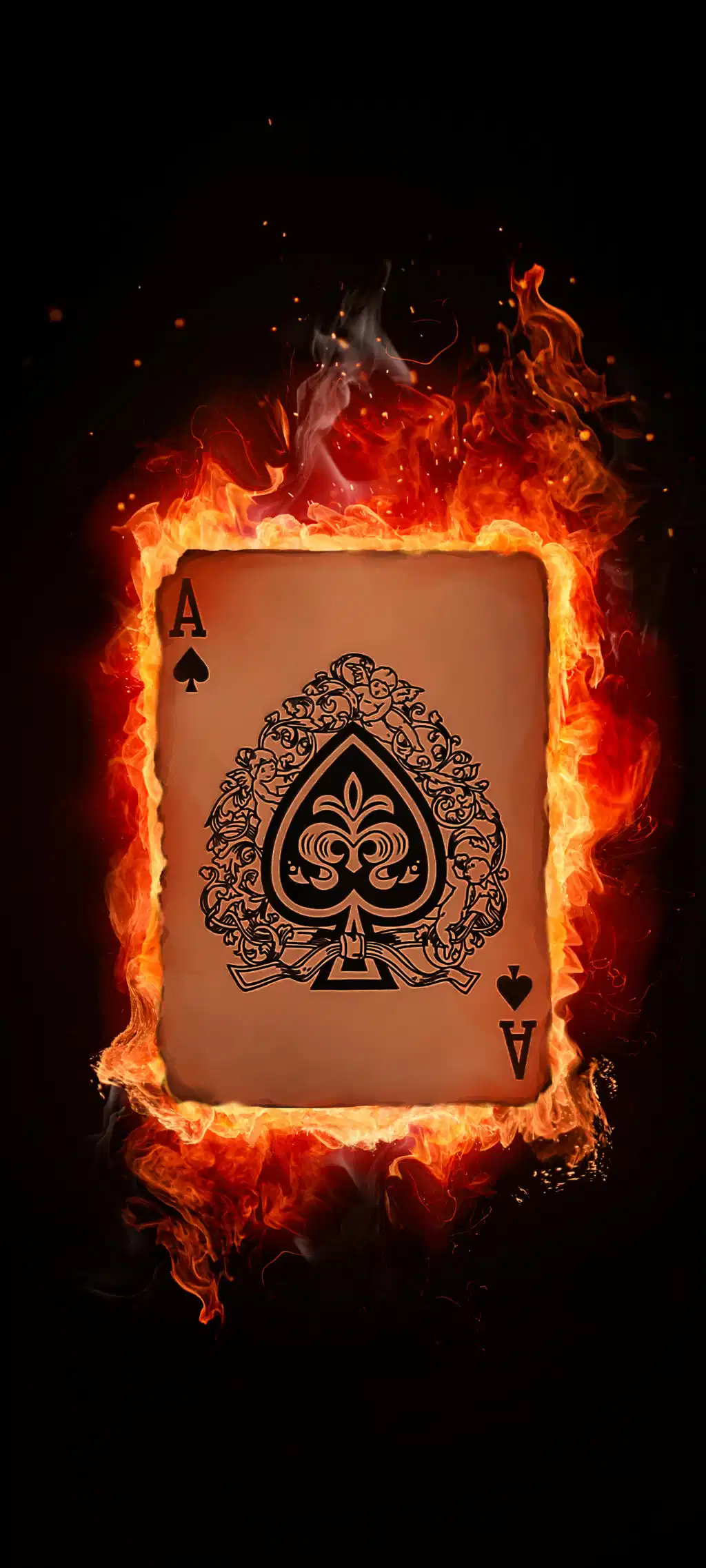 Burning Ace of Spades Card