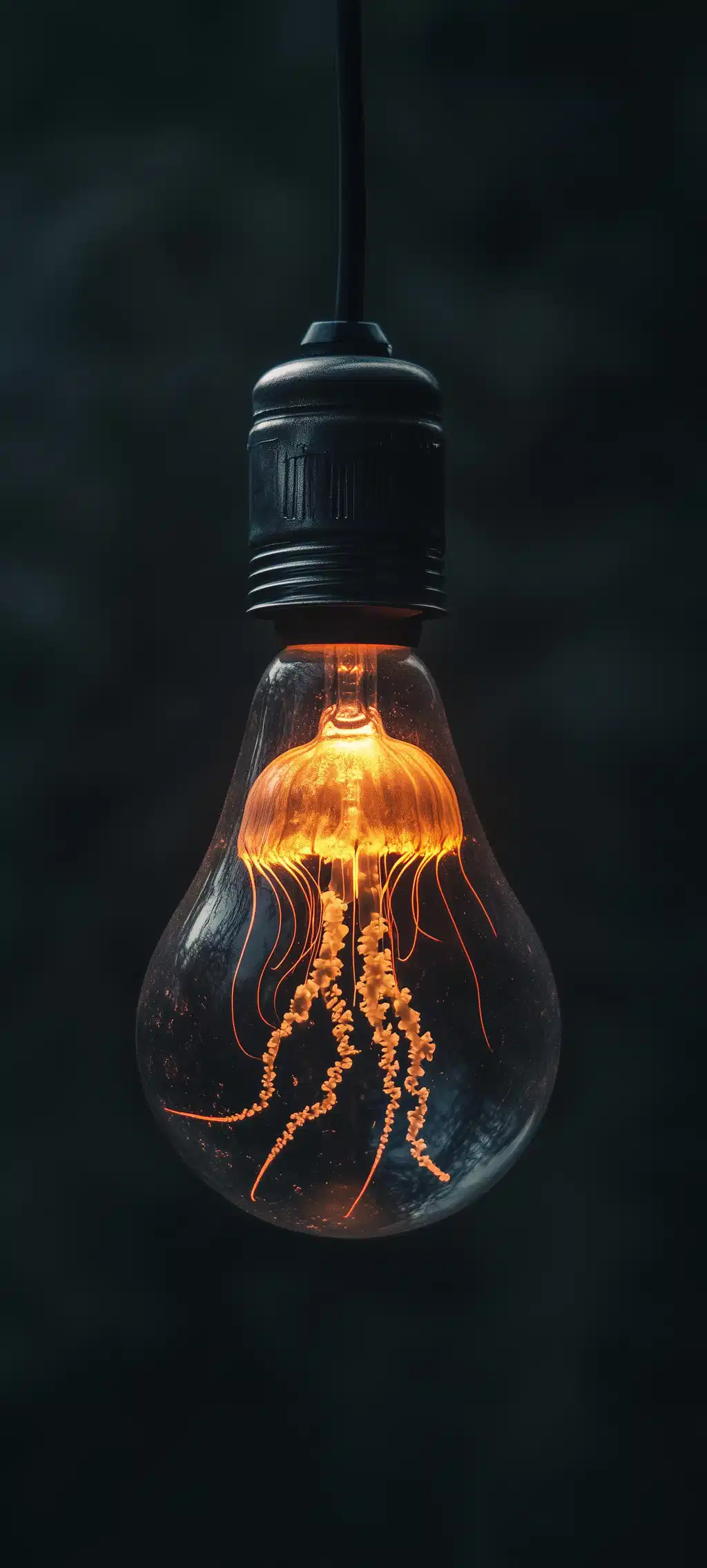 Vintage Edison Bulb Glowing Dark