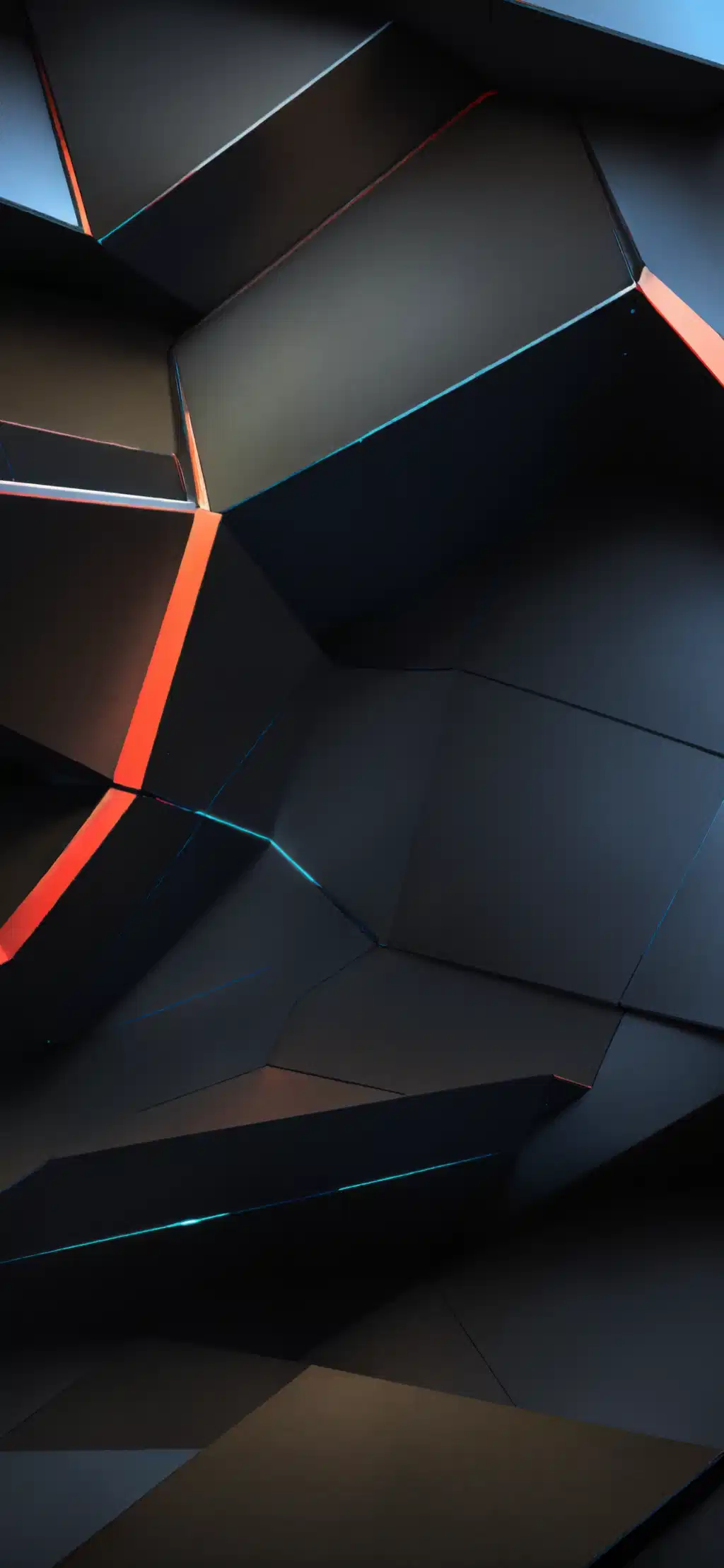 Black 3D Geometric Shards Abstract