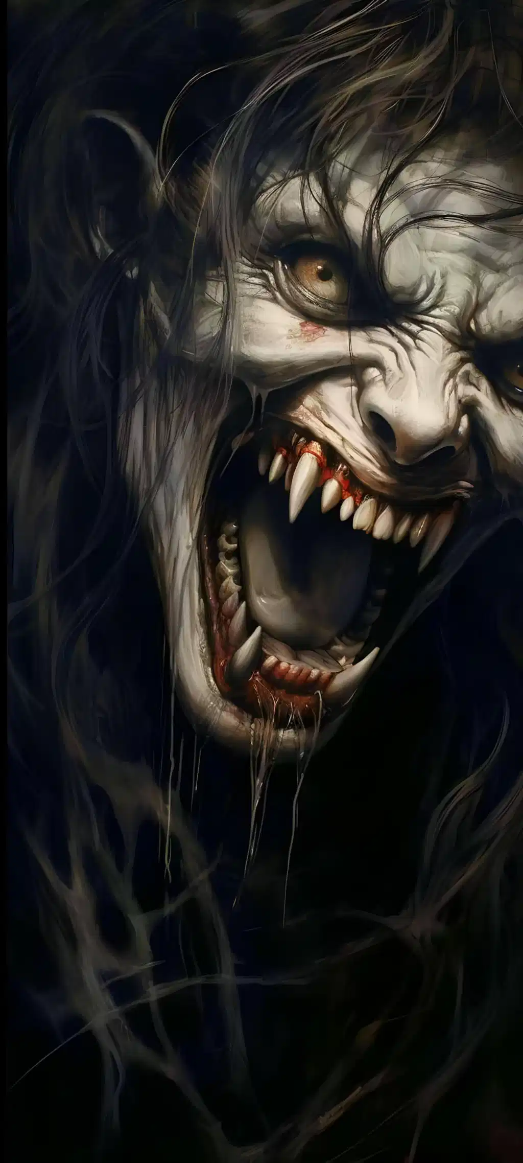 Creepy Smiling Demon Monster Face