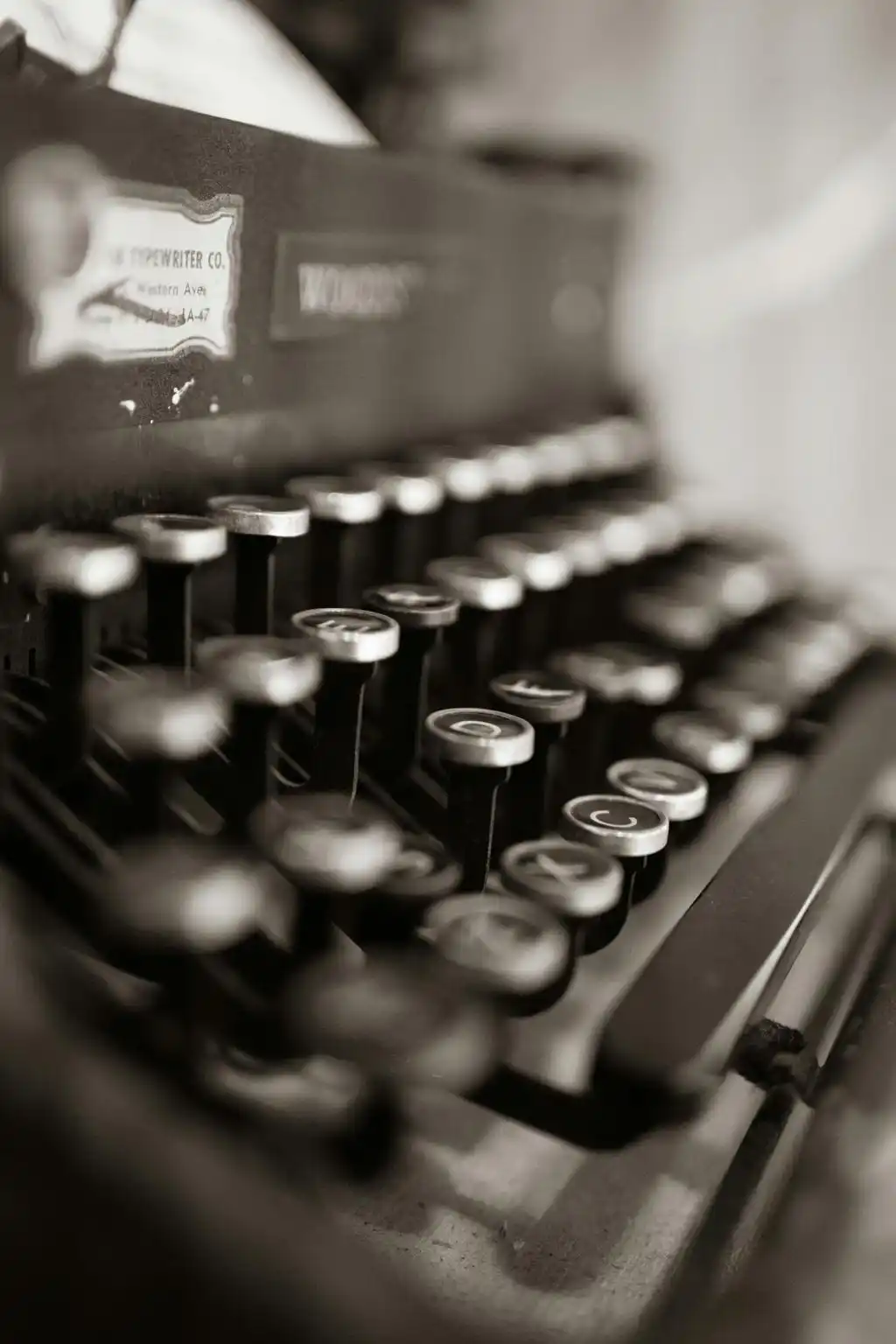Classic Black Vintage Typewriter Keys
